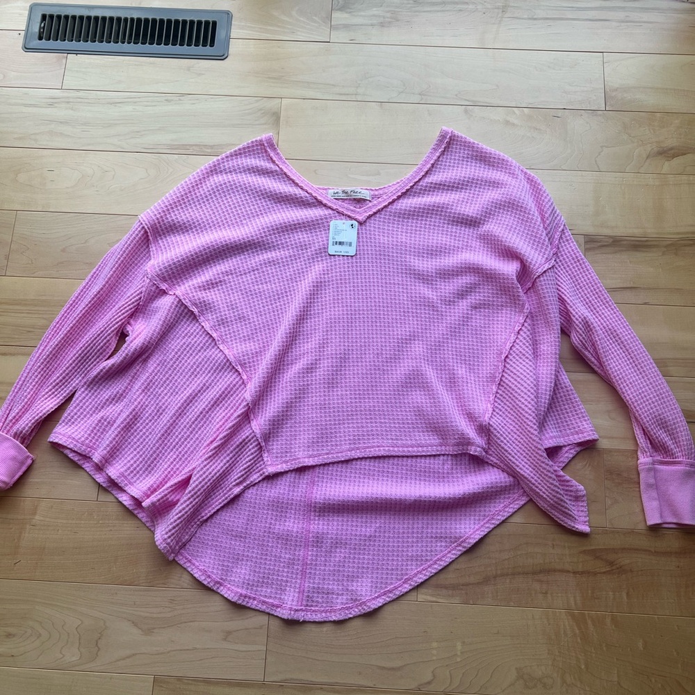 Free People Pink Oversized Sweater XS